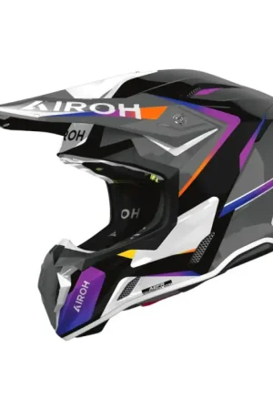 Airoh 2026 Twist 3.0 Hustle Crosshelm Grijs / Zwart / Wit / Paars Populair
