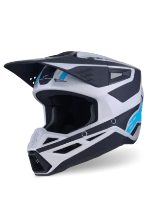 Alpinestars 2026 S-M3 Heat Crosshelm Mat Zilver / Blauw / Zwart Bestel Nu