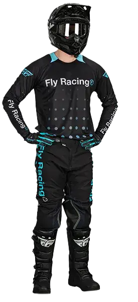 Fly Racing 2024 Evolution DST Strobe S.E. Crosspak Zwart / Electric Blauw Betaalbaar