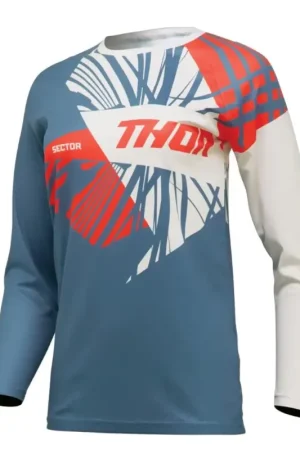 Thor 2024 Sector Split Dames Crossshirt Blauw / Wit Flitsaanbieding