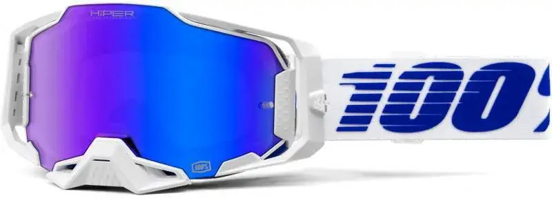 100% Armega Izi Crossbril Blauw / Wit (Lens: HiPER Blauw) Snelle Levering