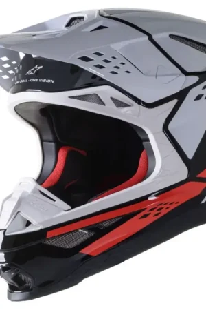 Alpinestars 2024 Supertech S-M8 Factory Crosshelm Zwart / Wit / Fluor Rood Nieuw