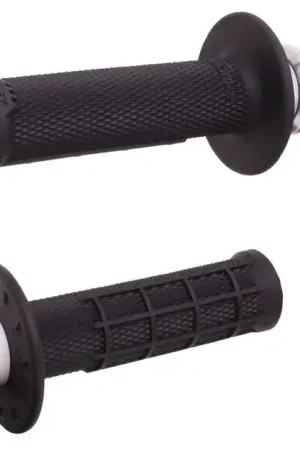 ODI Emig Micro-X Lock-on Half Waffle Handvaten 50cc & 65cc Zwart / Zilver Weekendaanbieding