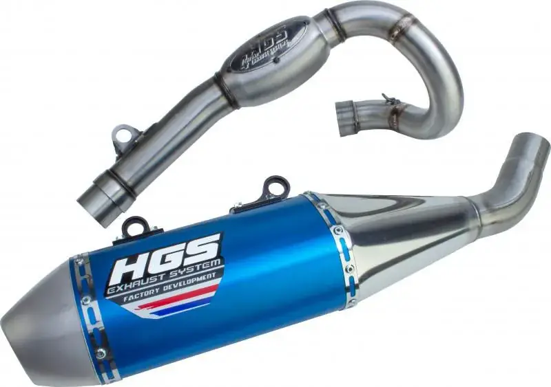 Bestseller HGS Uitlaat (RVS Eindkap) Blauw KTM SXF250 2019-2022 Husqvarna FC250 2019-2022 GasGas MC250F 2021-2023