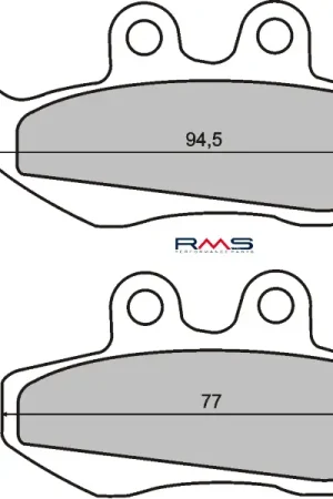Remblokset RMS Organic O.a. Aprilia RS, Derbi Senda DRD, Gilera DNA, Piaggio Beverly (FT3017) Speciale Aanbieding