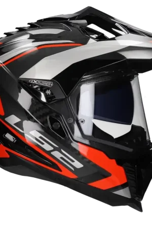 Betaalbaar LS2 Helm Explorer Frontier Carbon zwart / rood
