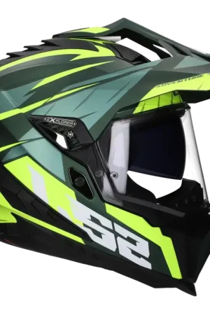 Goedkoop LS2 Helm Explorer Spire MX701 mat groen / fluor geel