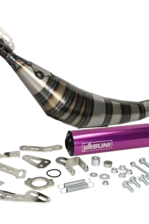 Dagaanbieding Uitlaat Yasuni R3 Carrera paars onderlangs voor Derbi en Minarelli AM6 50cc 2 Takt