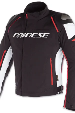 Dainese Racing 3 D-Dry Jas Zwart Wit Fluo Rood Laatste Kans