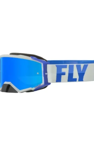 Superprijs FLY Racing Zone Pro Goggle Grey Blue W Sky Blue Mirror Smoke Lens
