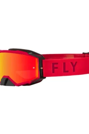 Premium FLY Racing Zone Pro Goggle Red W Red Mirror Amber Lens