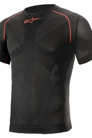 Superprijs Alpinestars Ride Tech V2 Top Short Sleeve Zwart Rood Summer Onderkleding