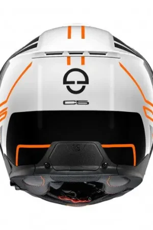 Hete Deal Schuberth C5 Master Wit Oranje Systeemhelm