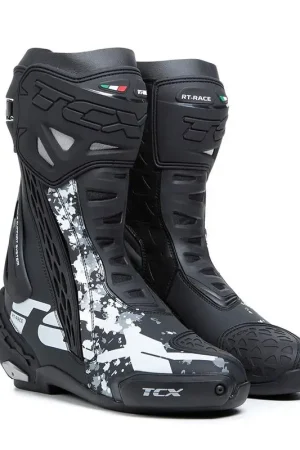 Merkproduct TCX RT-Race Zwart Wit Grijs Motorschoenen