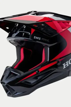 Weekendaanbieding Alpinestars Honda S-M5 Helm Ece 22.06 Zwart Rood Glanzend