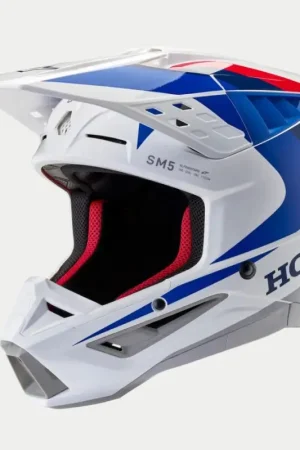 Alpinestars Honda S-M5 Helm Ece 22.06 Wit Blauw Rood Glanzend Express Levering