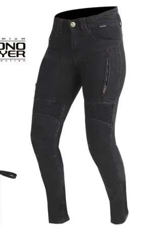 Gecertificeerd Trilobite 2461 Parado Monolayer Slim Fit Ladies Jeans Long Zwart