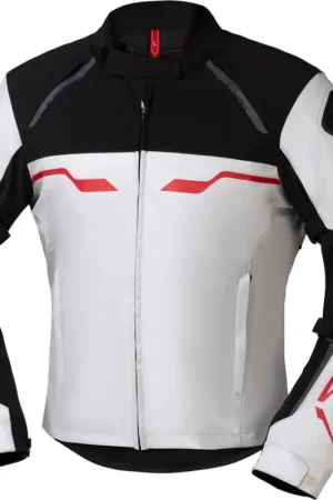 IXS Hexalon-ST Waterdichte Wit Rood Zwart Textiele Motorjas Hete Deal