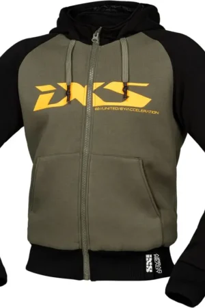 IXS Rapid 1.0 Groen Oranje Motor Zip Hoodie Gratis Retour