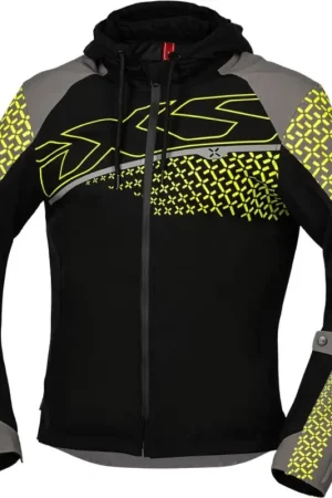IXS Rapid-STX 1.0 Waterdichte Zwart Grijs Geel Textiele Motorjas Koopje