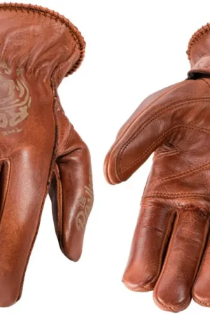 Exclusieve Aanbieding ROKKER Tattoo Skull Bruine Handschoenen