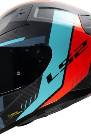 LS2 FF811 Vector II Carbon Grid Red Cyan Speciale Aanbieding