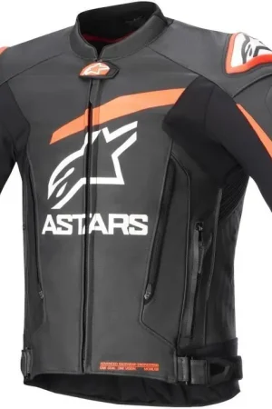 Alpinestars Gp Plus V4 Leather Jacket Black Red Fluo White 1321 Uitverkoop