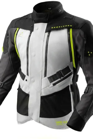 Rebelhorn Hardy 3.0 Motorjas Black/Grey/Fluo Yellow Uitverkoop