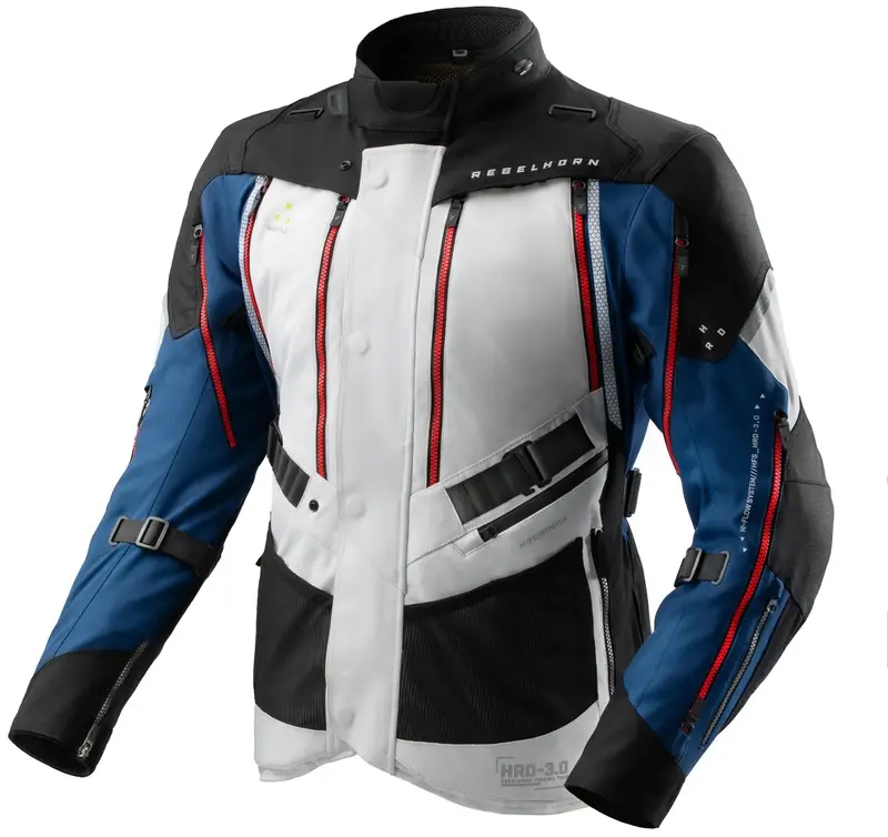 Rebelhorn Hardy 3.0 Motorjas Blue/Grey/Red Merkproduct