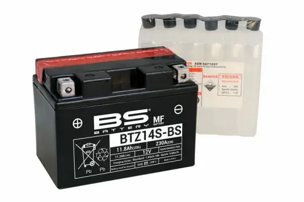 BS BATTERY Accu Onderhoudsvrij met zuurpakket - BTZ14S Fabrieksprijs