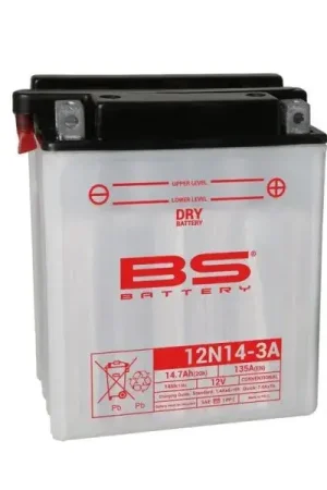 BS BATTERY Accu Conventioneel met zuurpakket - 12N14-3A Hoge Kwaliteit