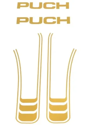 Direct Verzonden Falko - Stickerset Puch Maxi goud/wit
