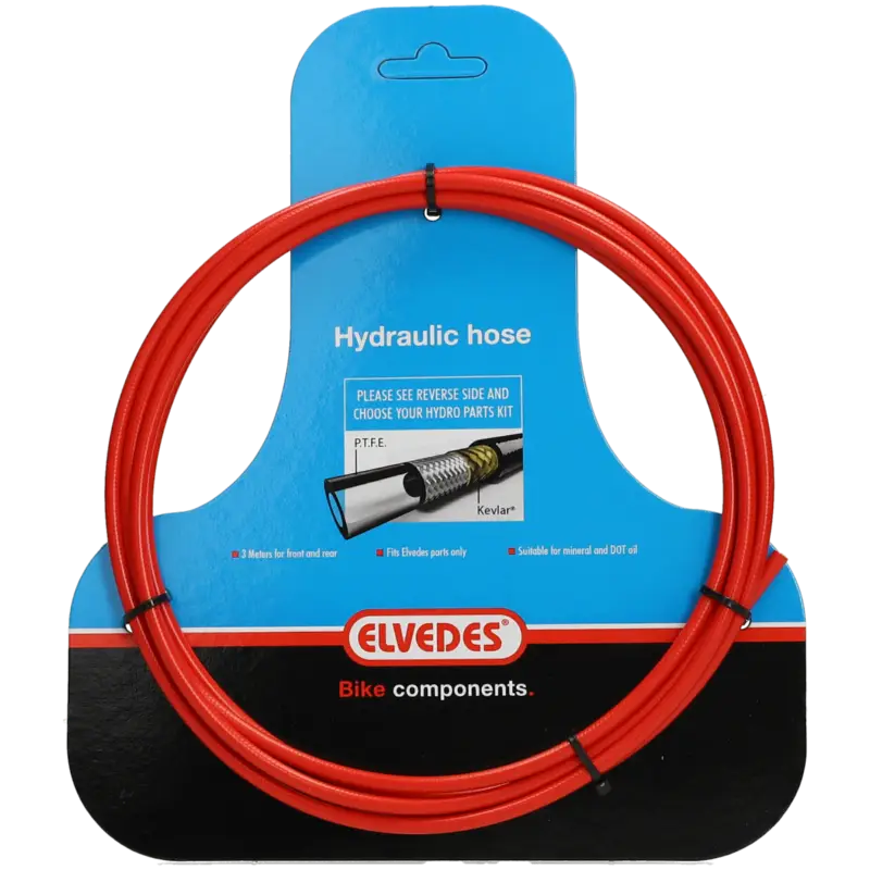 Dagaanbieding Elvedes - Hyaulische leidingmet PTFE voering en kevlar protectie - rood (3 meter op kaart)